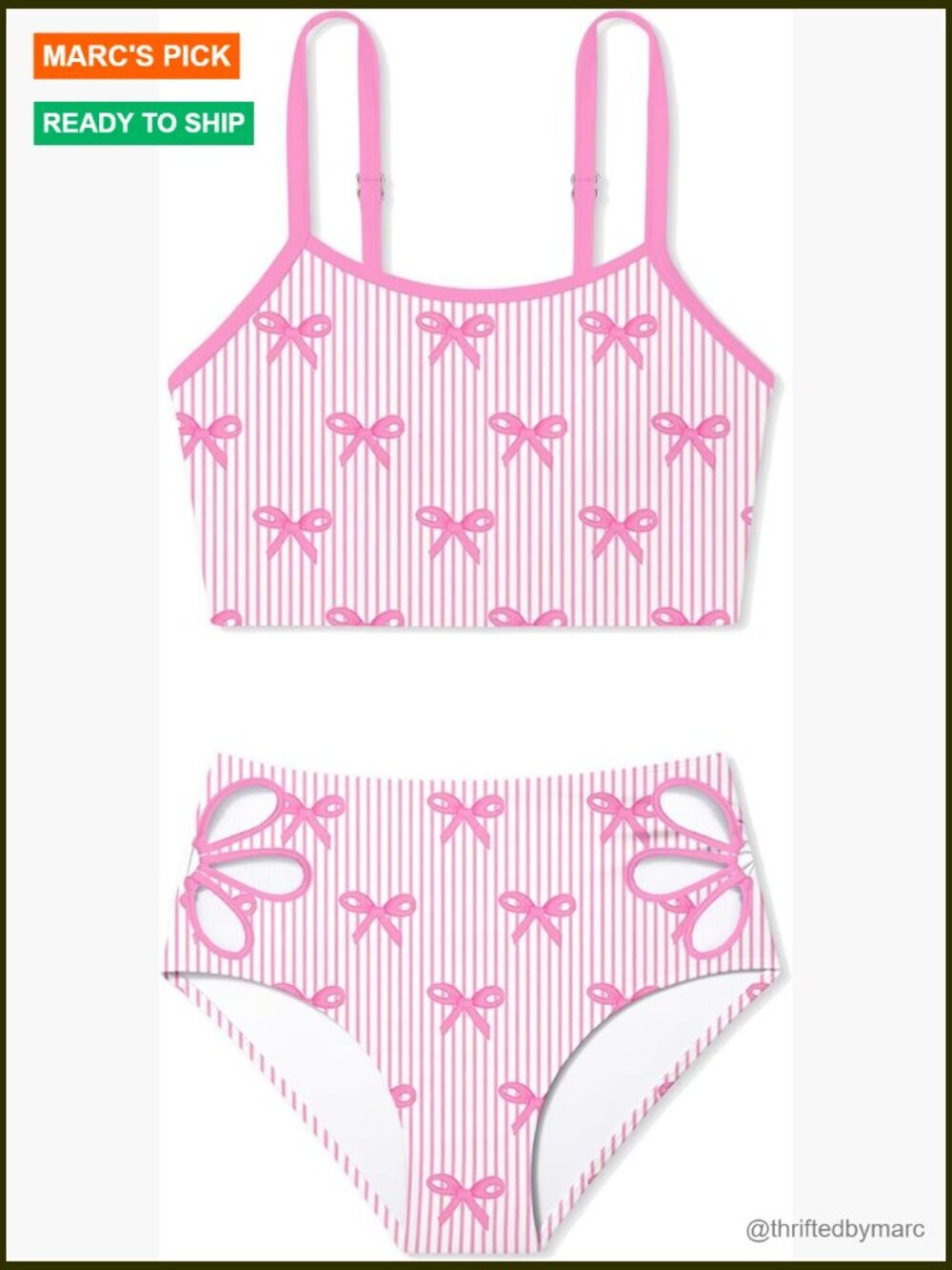 Girls Tankini Set Cutout Two Piece Swimsuit Adjustable Straps 7-14